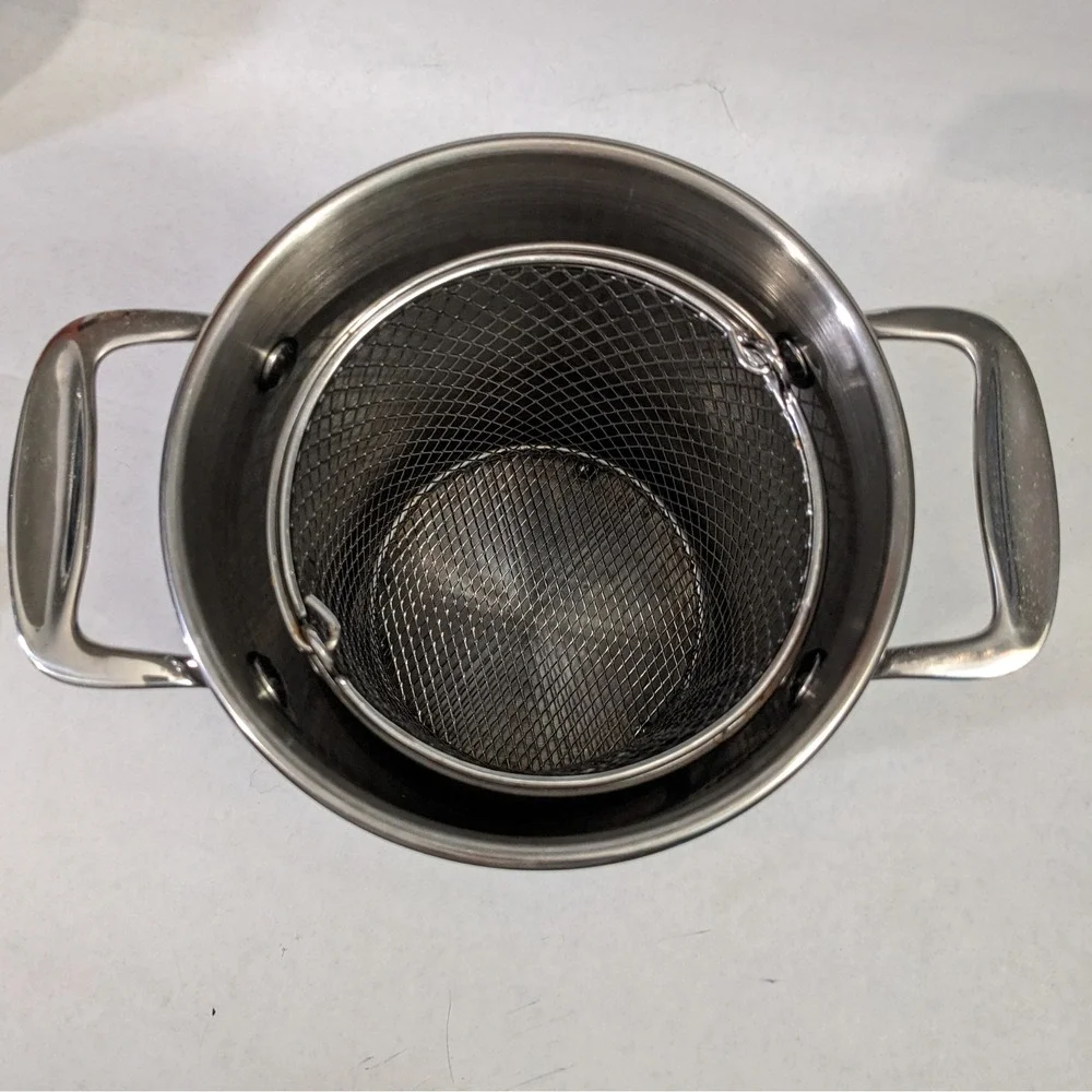 Crate & Barrel Stainless Steel Asparagus Steamer Pot with Basket and Glass Lid